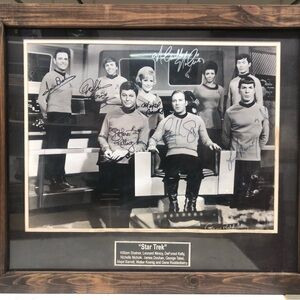 Framed Black and White Star Trek Cast Photograph